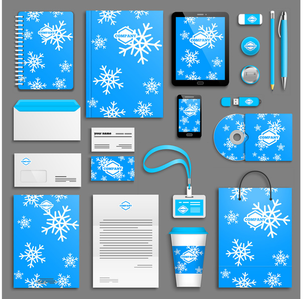 Christmas corporate identity templates set - Vector, Imagen