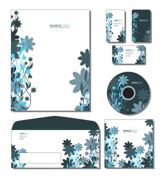 Corporate Identity Template Vector - letterhead, business and gift cards - Vector, Image