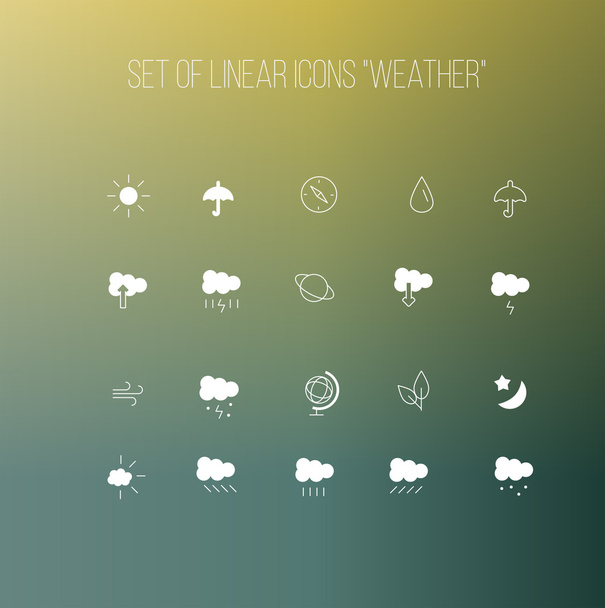 Set vector icon Weather - Vector, Image