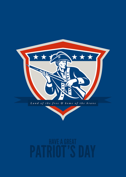 Patriots Day Greeting Card American Patriot Musket Rifle  - Foto, afbeelding