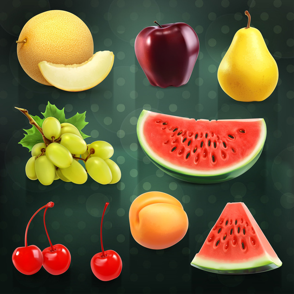 Summer fruits illustrations - Вектор, зображення