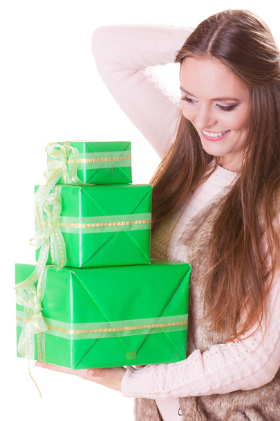 woman holding gifts - Photo, image