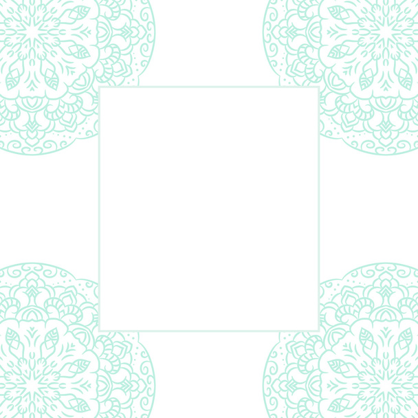 Baby blue mandala card template background. - Vektor, kép
