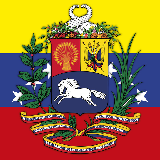 Венесуела герба і прапора - Вектор, зображення