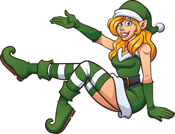 Sexy Kerst elf - Vector, afbeelding