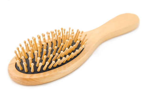 Wooden hair brush. - Фото, зображення