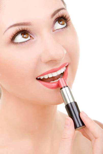 Pretty young woman with lipstick - Foto, Bild