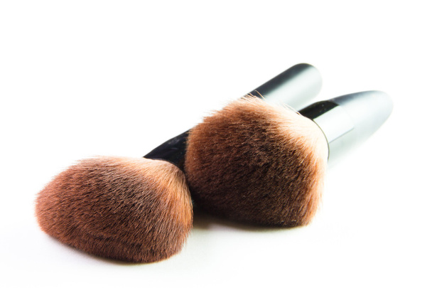 make up πινέλο σκόνη blusher απομονώνονται σε λευκό φόντο - Φωτογραφία, εικόνα
