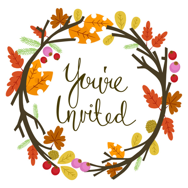 Autumn You are Invited - Διάνυσμα, εικόνα