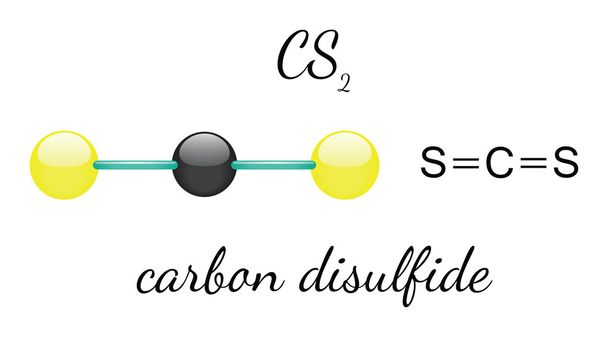 CS2 karbon disülfür molekül - Vektör, Görsel