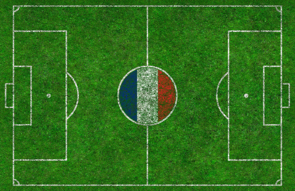 Jalkapallo Pitch Ranskan lippu
 - Valokuva, kuva