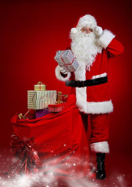 Santa Claus with bag presents - 写真・画像
