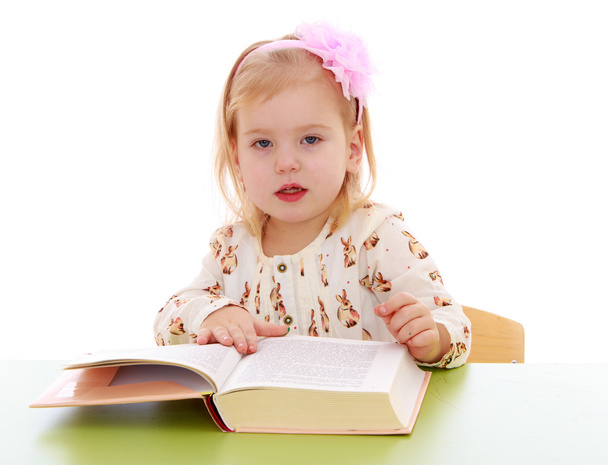 Kleines Mädchen liest ein Buch - Foto, Bild