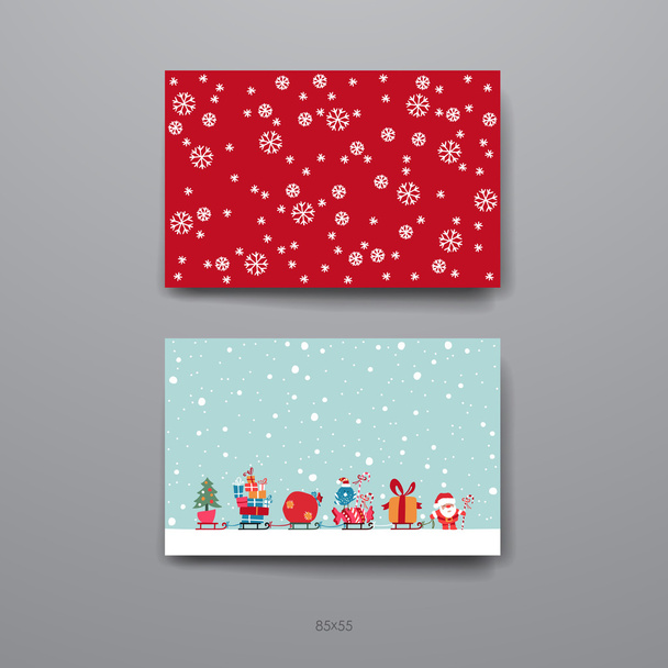 Feliz Navidad conjunto de plantillas de tarjetas
 - Vector, Imagen
