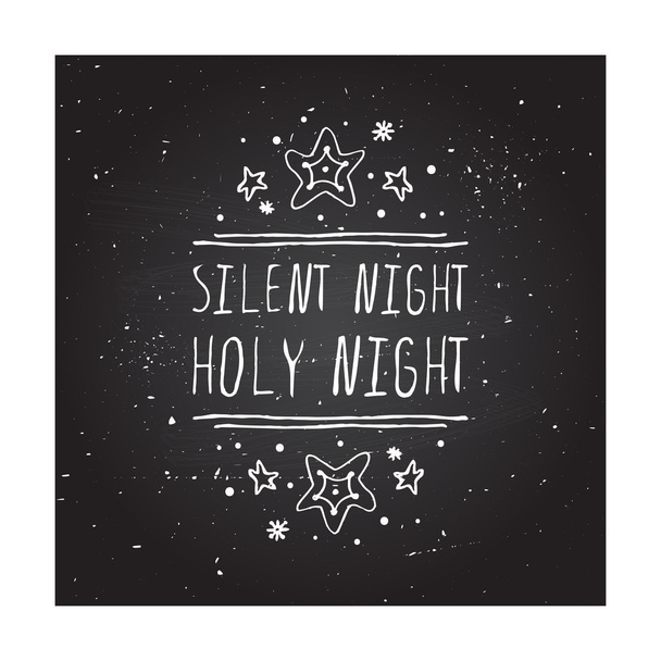 Noite santa noite silenciosa - elemento tipográfico
 - Vetor, Imagem