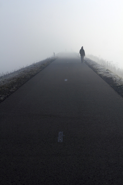 Человек, идущий в туман
 - Фото, изображение