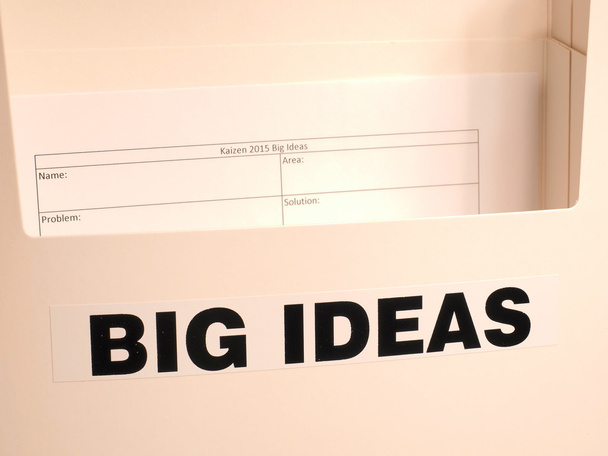 Caixa de coleção de ideias rotulada "Big Ideas
" - Foto, Imagem