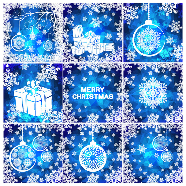 Conjunto de tarjetas de Navidad - Vector, Imagen