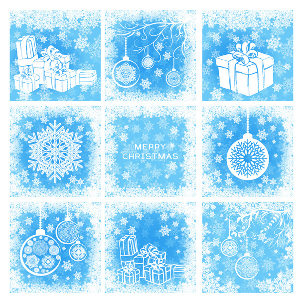 Colección de tarjetas de Navidad
 - Vector, imagen