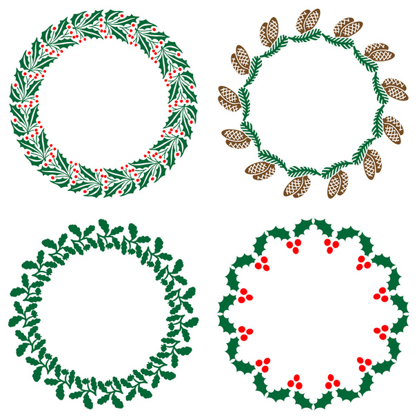 wreath holidays frames - Vecteur, image