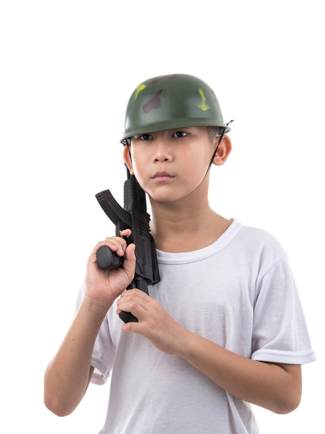 little boy with gun - Foto, Bild