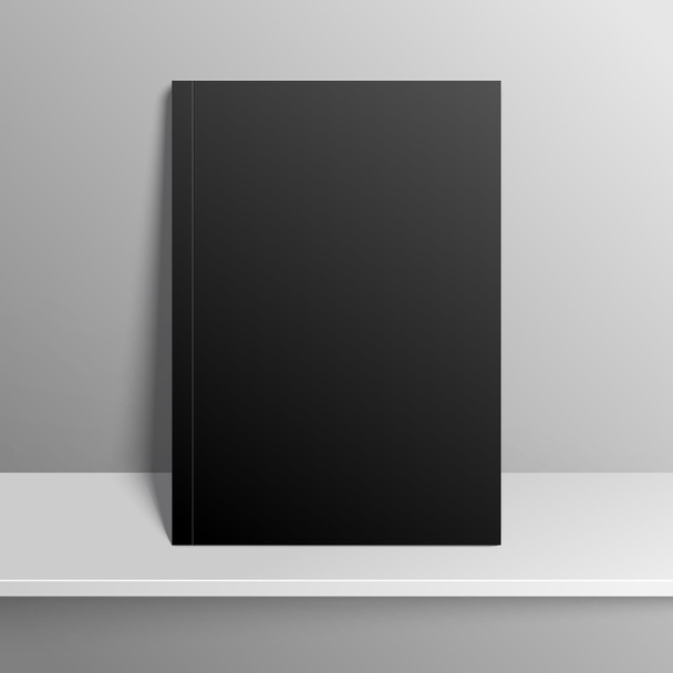 Blank empty magazine or book template on the shelf, mock up - Vector, Image