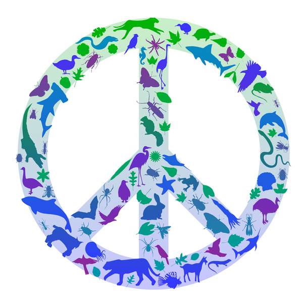 Signo de paz animal
 - Vector, imagen