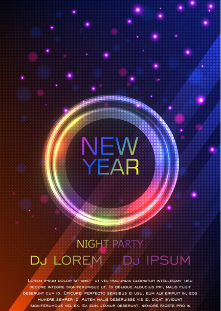 New year and Christmas party poster template. Vector illustration - Διάνυσμα, εικόνα