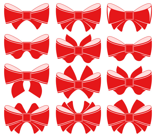 Plain red bow - Vector, Image