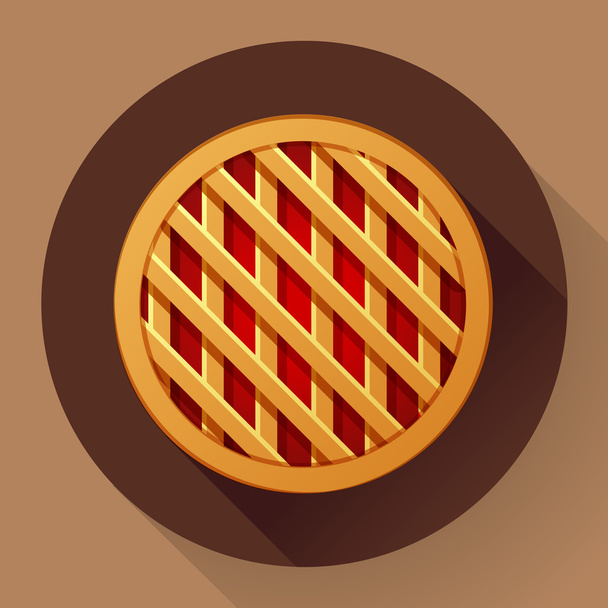Édes almás pite ikonra. Lapos kialakítású stílusú - Vektor, kép