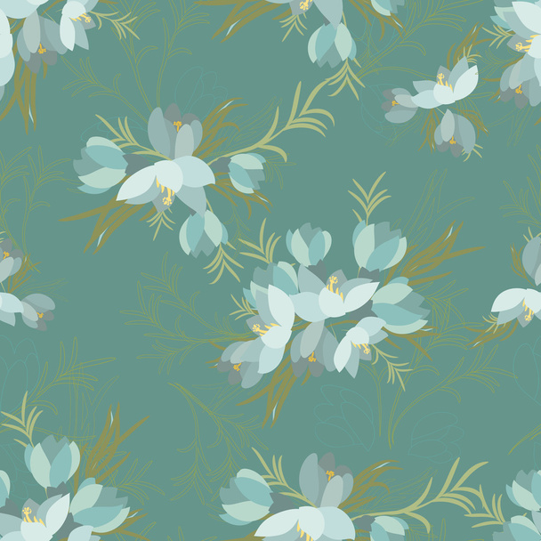 Floral crocus background - Вектор,изображение