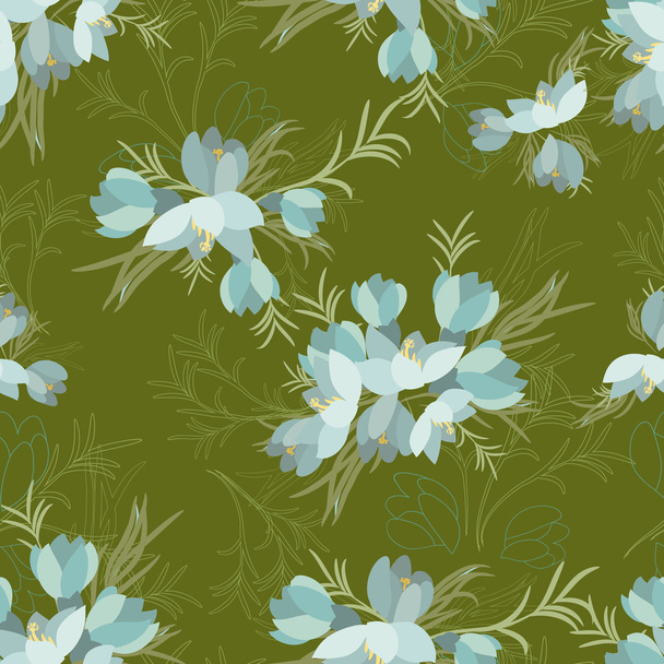 Floral crocus background - Vektor, obrázek
