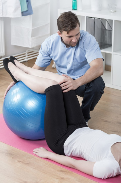 Working with exercise ball  - Photo, image