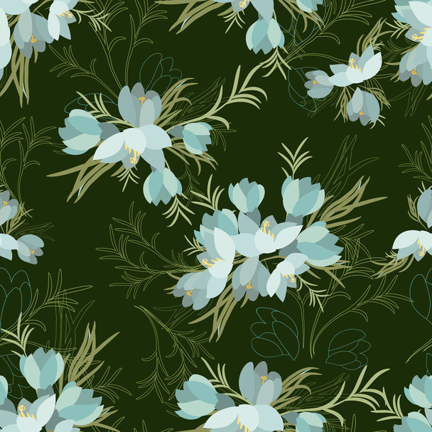 Floral crocus background - Vektor, kép