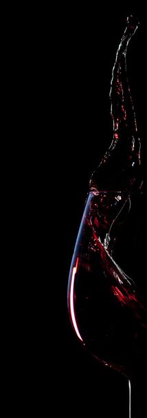 Red wine splash silhouette - Photo, Image