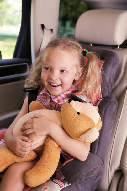 Happy girl with teddy bear  - Photo, Image