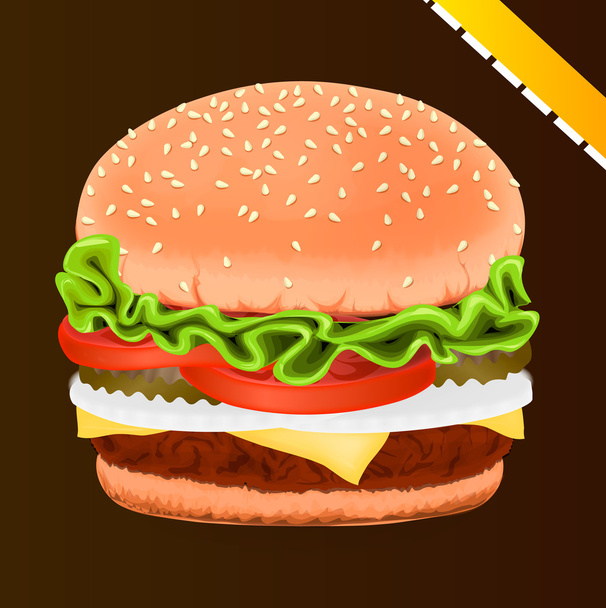 Hamburger, vector icon - Vector, Image