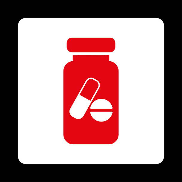 Medication Vial Rounded Square Button - Vector, Imagen