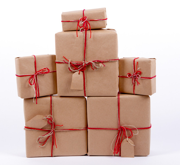 stack of gifts Kraft - Zdjęcie, obraz