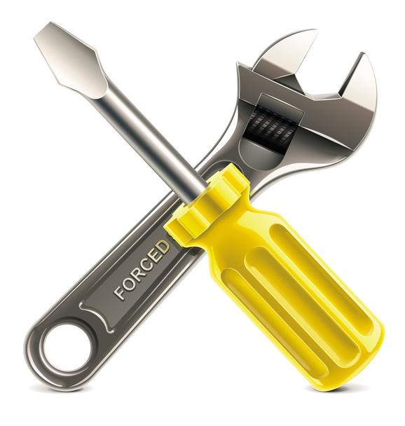 Vector wrench and screwdriver XXL icon - Vector, Image