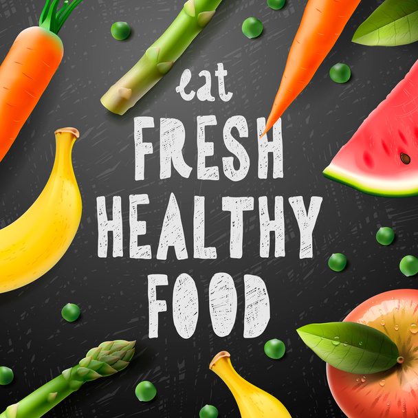 Healthy food concept with sample text - Vetor, Imagem