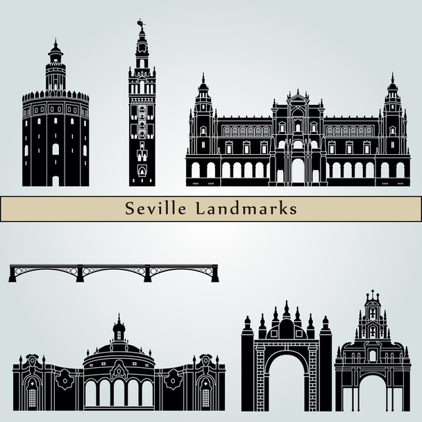 Памятники и достопримечательности Севильи
 - Вектор,изображение