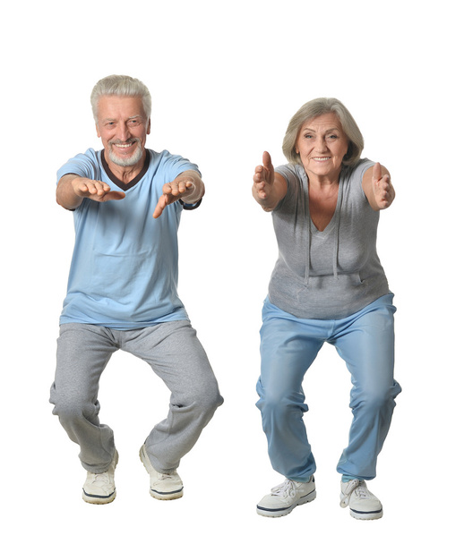 Portrait of Senior Couple Exercising - Photo, image