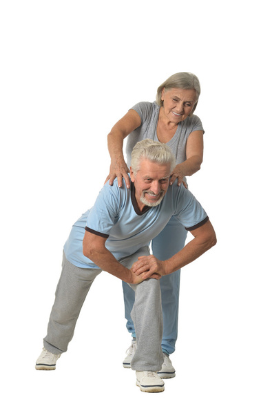 Portrait of Senior Couple Exercising - 写真・画像