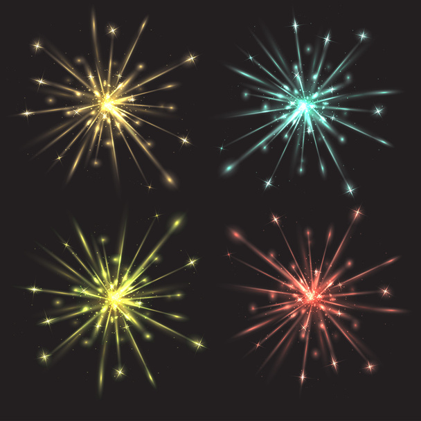 colorful bright fireworks - Vector, Image