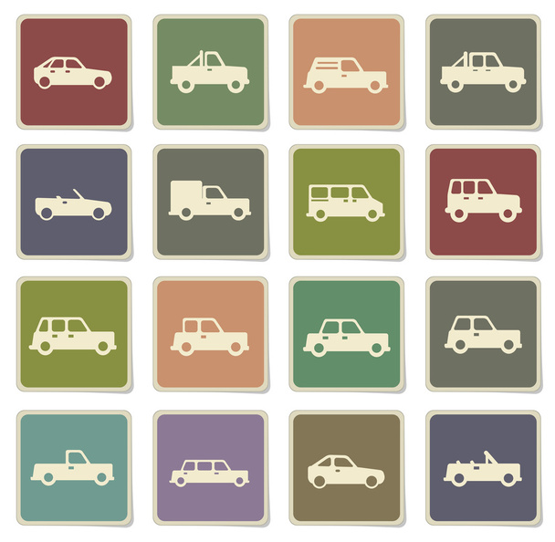 Cars simply icons - Vector, Image