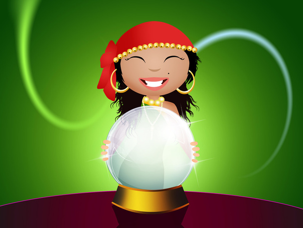 gypsy with crystal ball - Фото, изображение