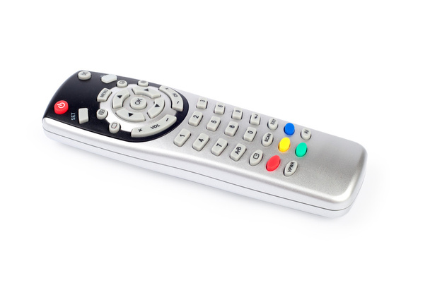 Silver tv remote control isolated on a white
 - Фото, изображение