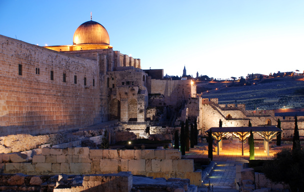 παλιά πόλη της Ιερουσαλήμ - θόλος του βράχου - Φωτογραφία, εικόνα