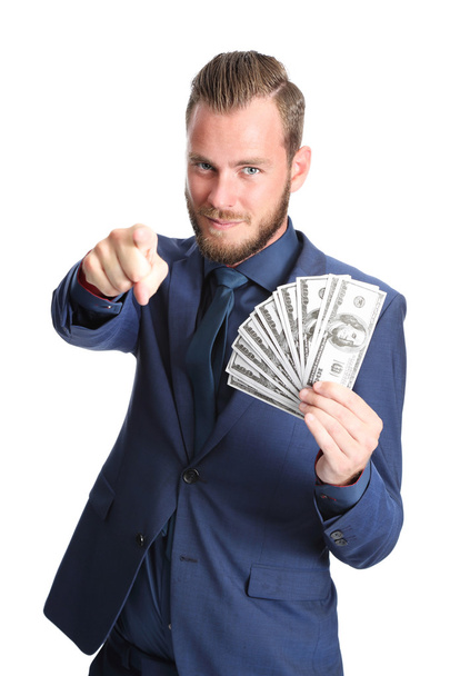 Successful businessman with cash - Фото, изображение